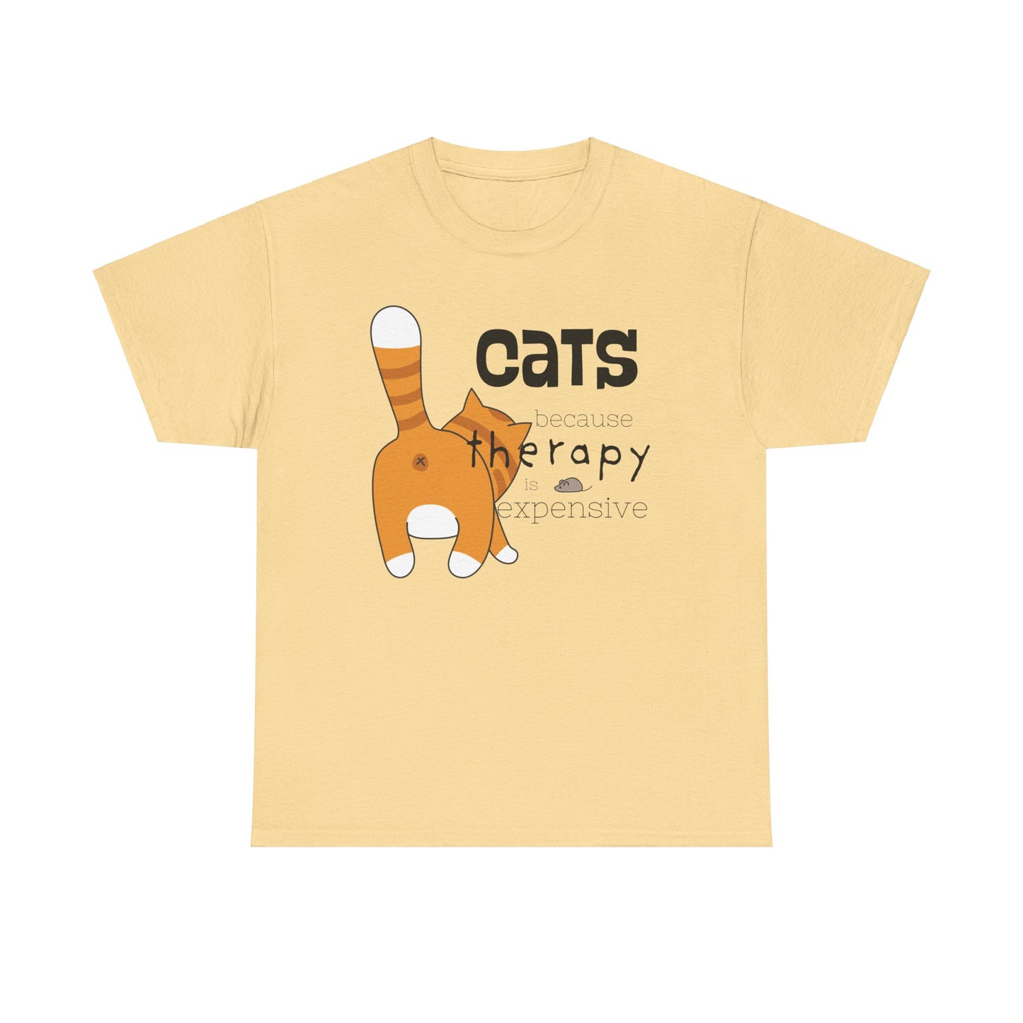 Cats Because Therapy is Expensive Shirt, Orange Cat Shirt, Cat Butt Shirt