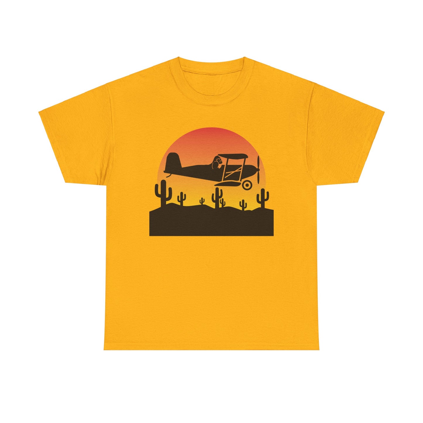 Gorilla Biplane Shirt, Gorilla Shirt, Biplane Shirt, Arizona Desert, Sunset, Cactus