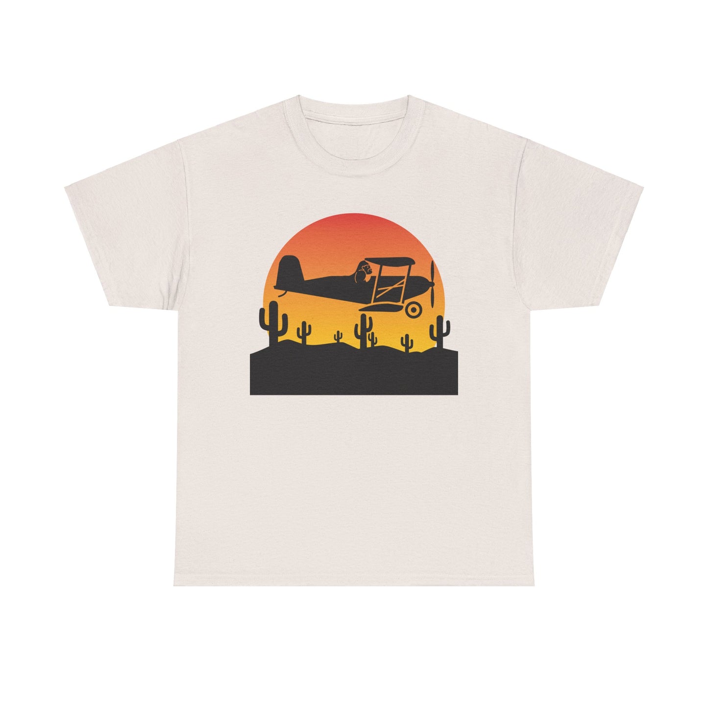 Gorilla Biplane Shirt, Gorilla Shirt, Biplane Shirt, Arizona Desert, Sunset, Cactus