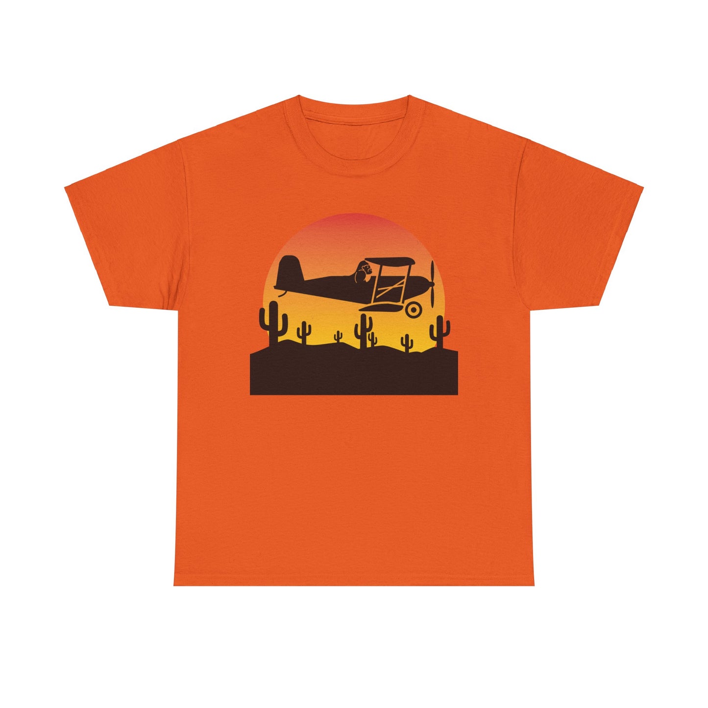 Gorilla Biplane Shirt, Gorilla Shirt, Biplane Shirt, Arizona Desert, Sunset, Cactus