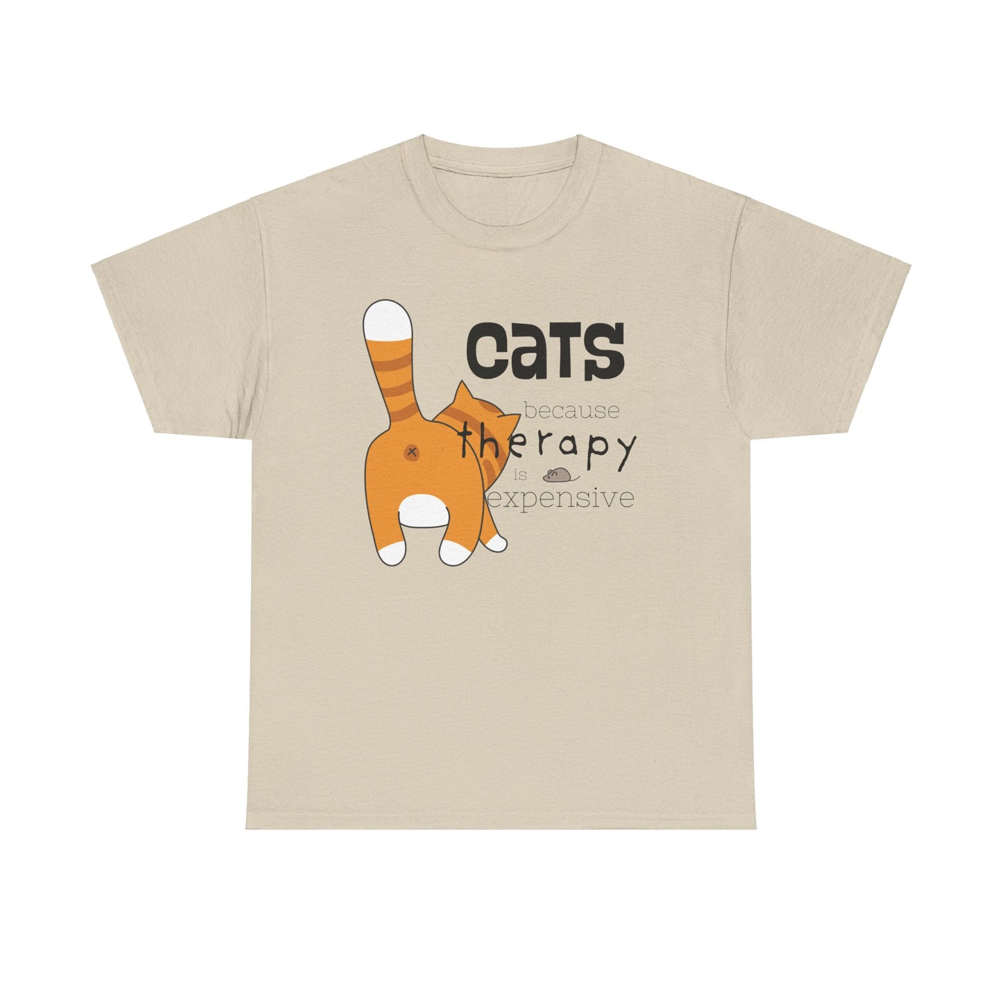 Cats Because Therapy is Expensive Shirt, Orange Cat Shirt, Cat Butt Shirt