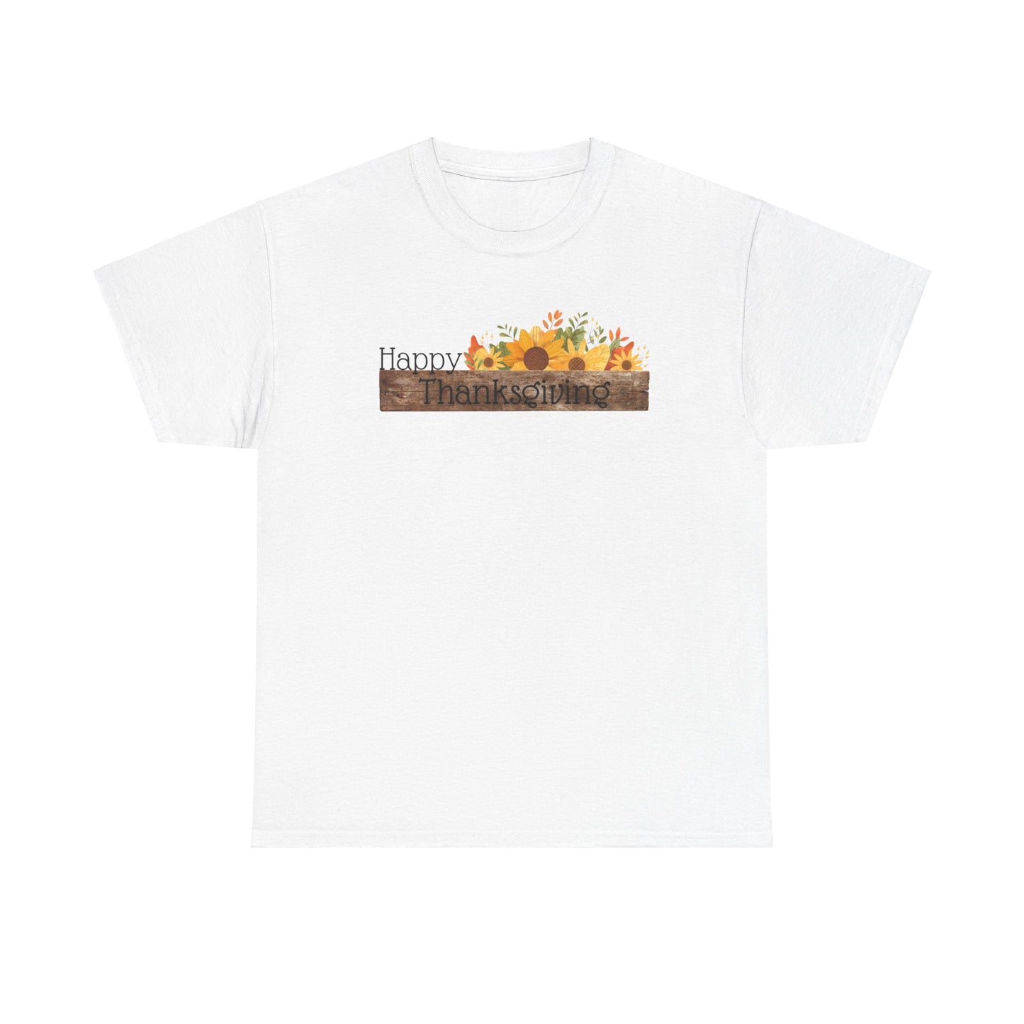 Sunflowers Barnwood Tee - Happy Thanksgiving Unisex Shirt