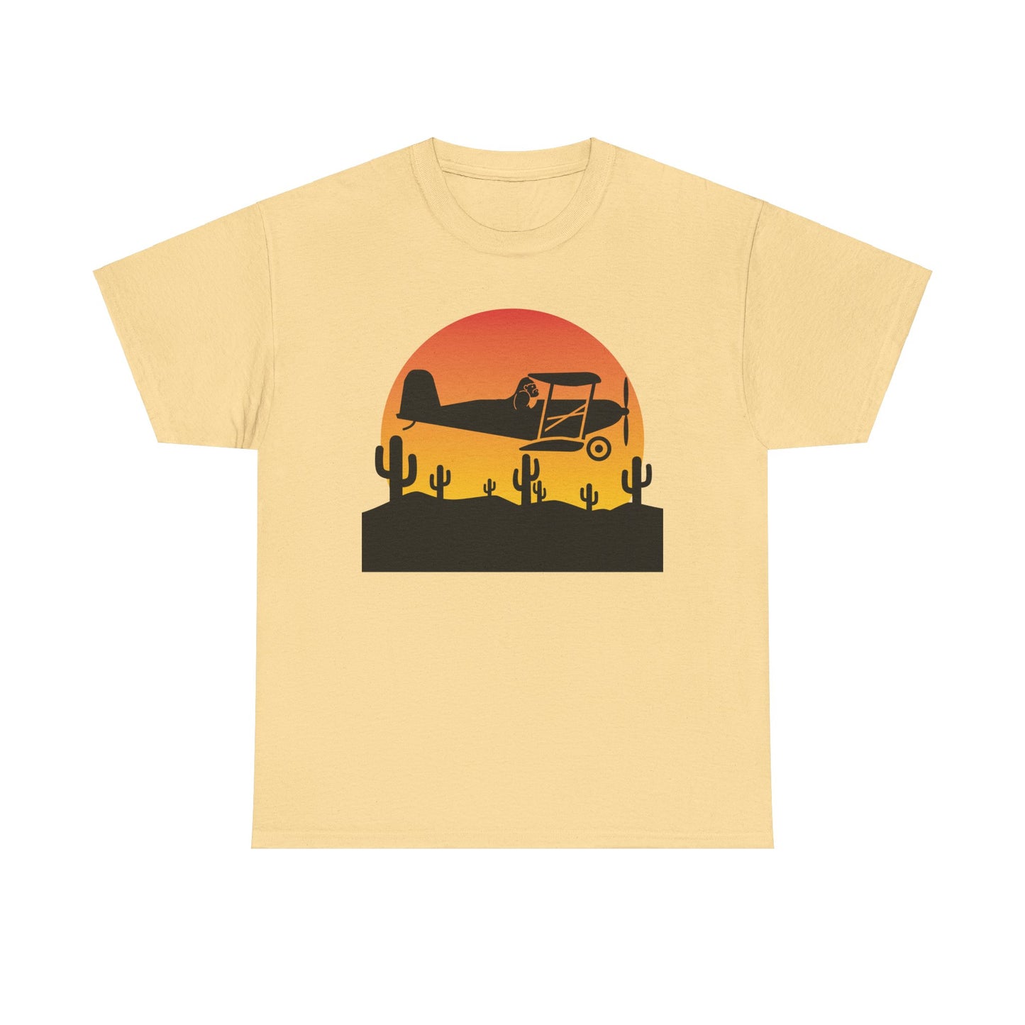 Gorilla Biplane Shirt, Gorilla Shirt, Biplane Shirt, Arizona Desert, Sunset, Cactus