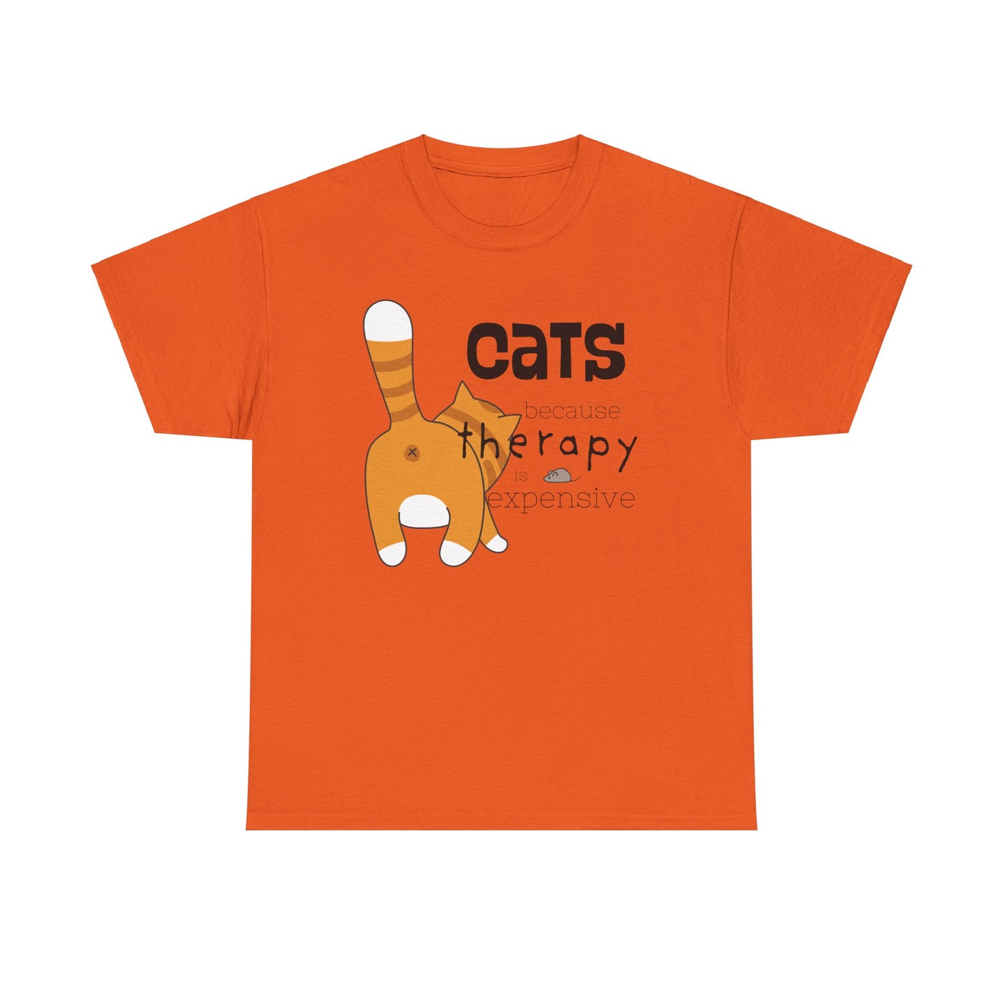 Cats Because Therapy is Expensive Shirt, Orange Cat Shirt, Cat Butt Shirt