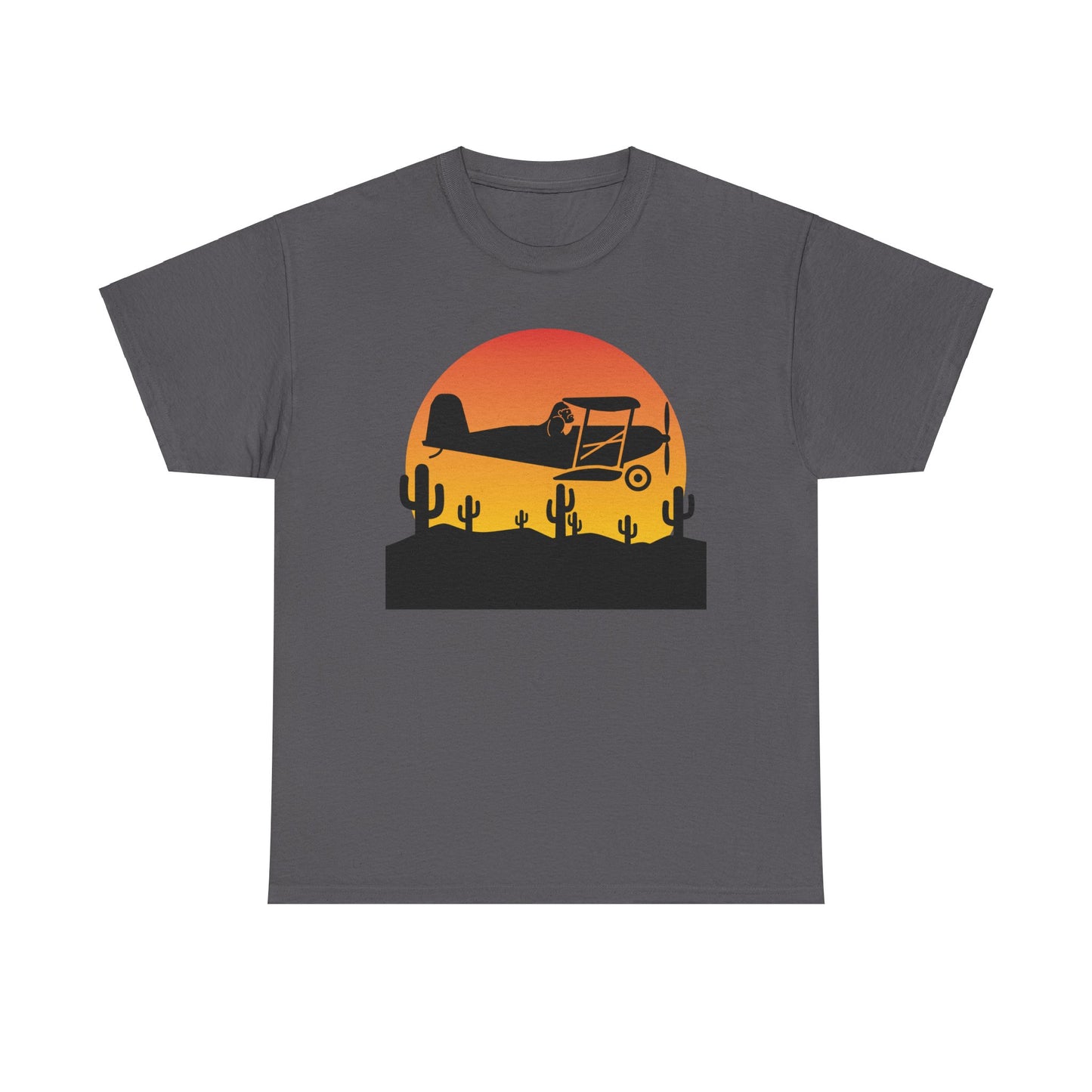 Gorilla Biplane Shirt, Gorilla Shirt, Biplane Shirt, Arizona Desert, Sunset, Cactus