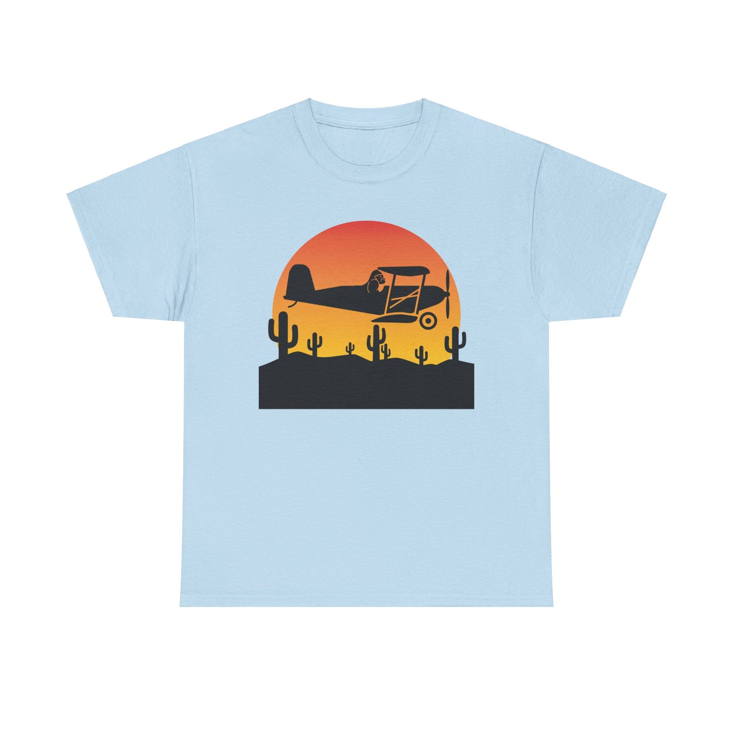 Gorilla Biplane Shirt, Gorilla Shirt, Biplane Shirt, Arizona Desert, Sunset, Cactus