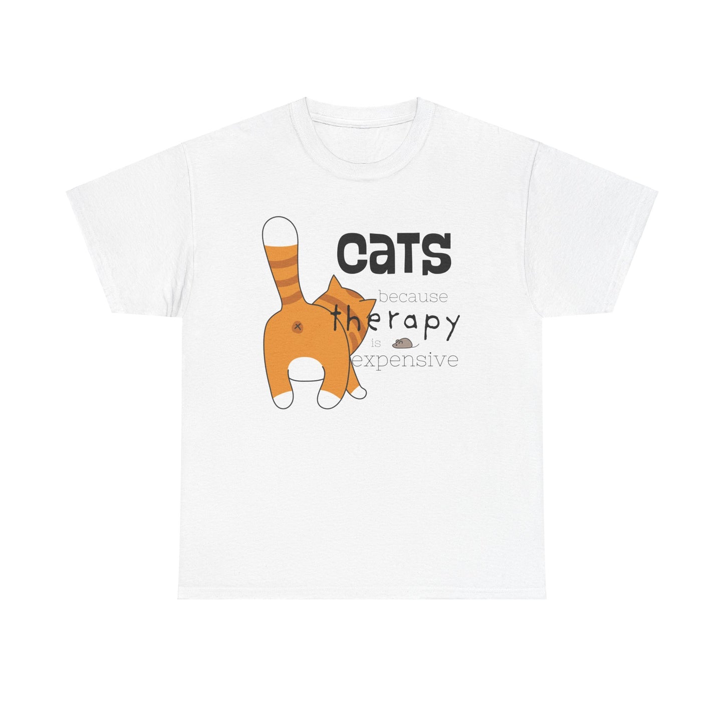 Cats Because Therapy is Expensive Shirt, Orange Cat Shirt, Cat Butt Shirt