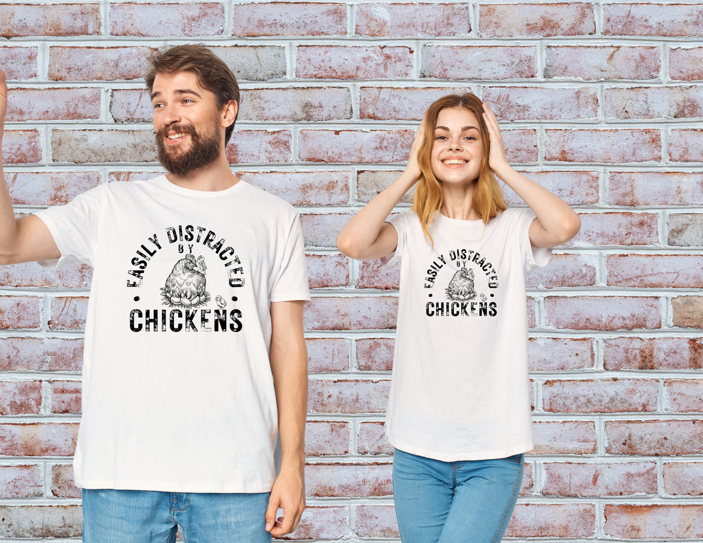 Easily Distracted by Chickens Shirt, Chicken Farmer Shirt