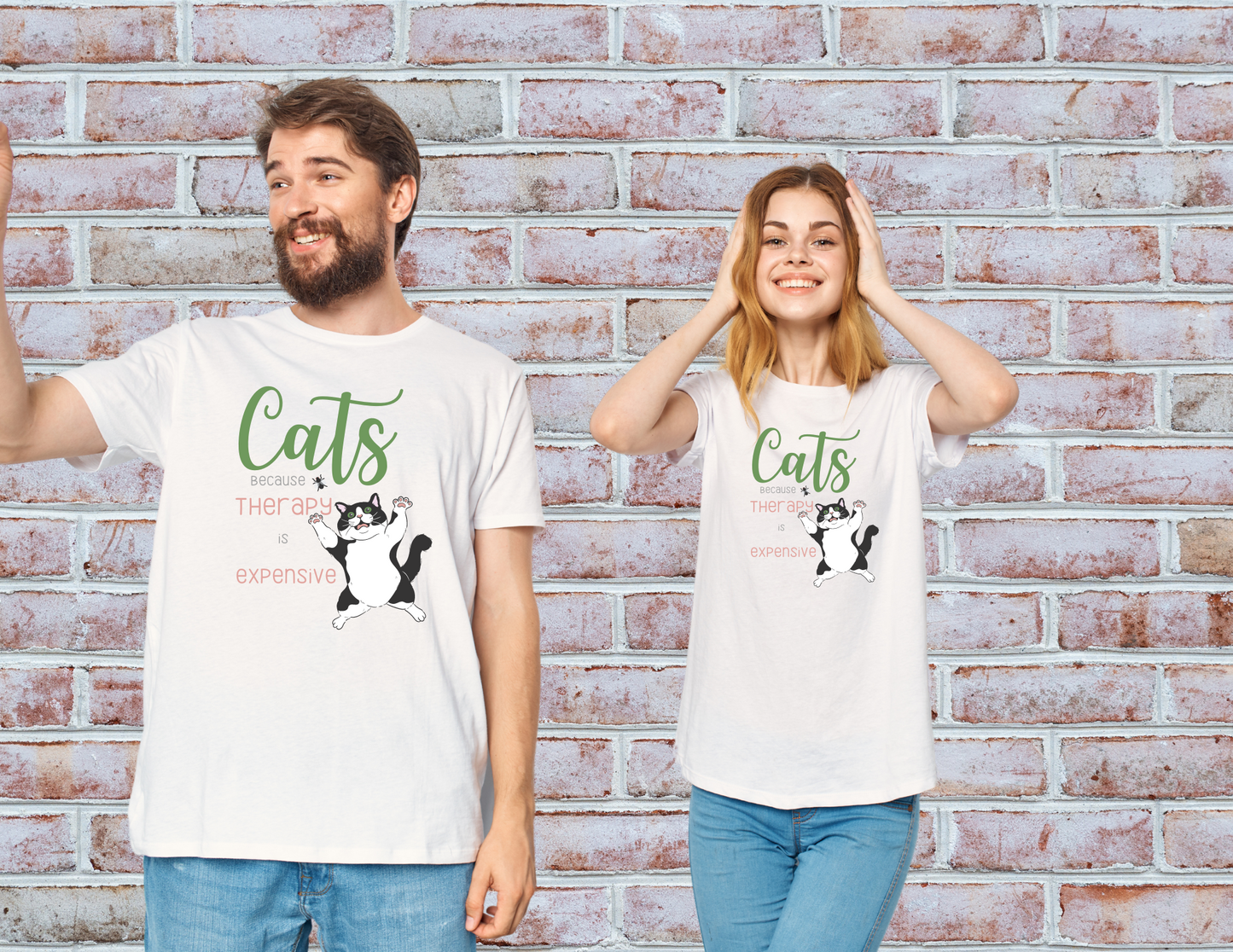 Cat Therapy Shirt, Cats Because Therapy is Expensive Shirt, Cat Chasing Fly Shirt