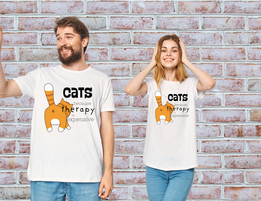 Cats Because Therapy is Expensive Shirt, Orange Cat Shirt, Cat Butt Shirt