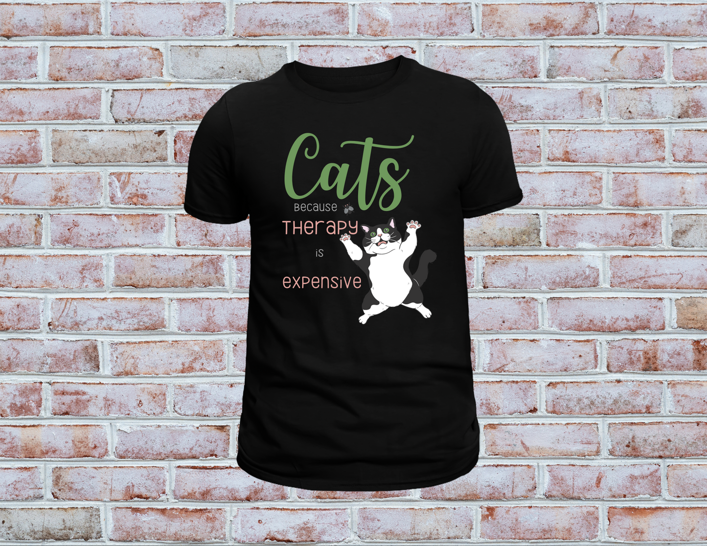 Cat Therapy Shirt, Cats Because Therapy is Expensive Shirt, Cat Chasing Fly Shirt