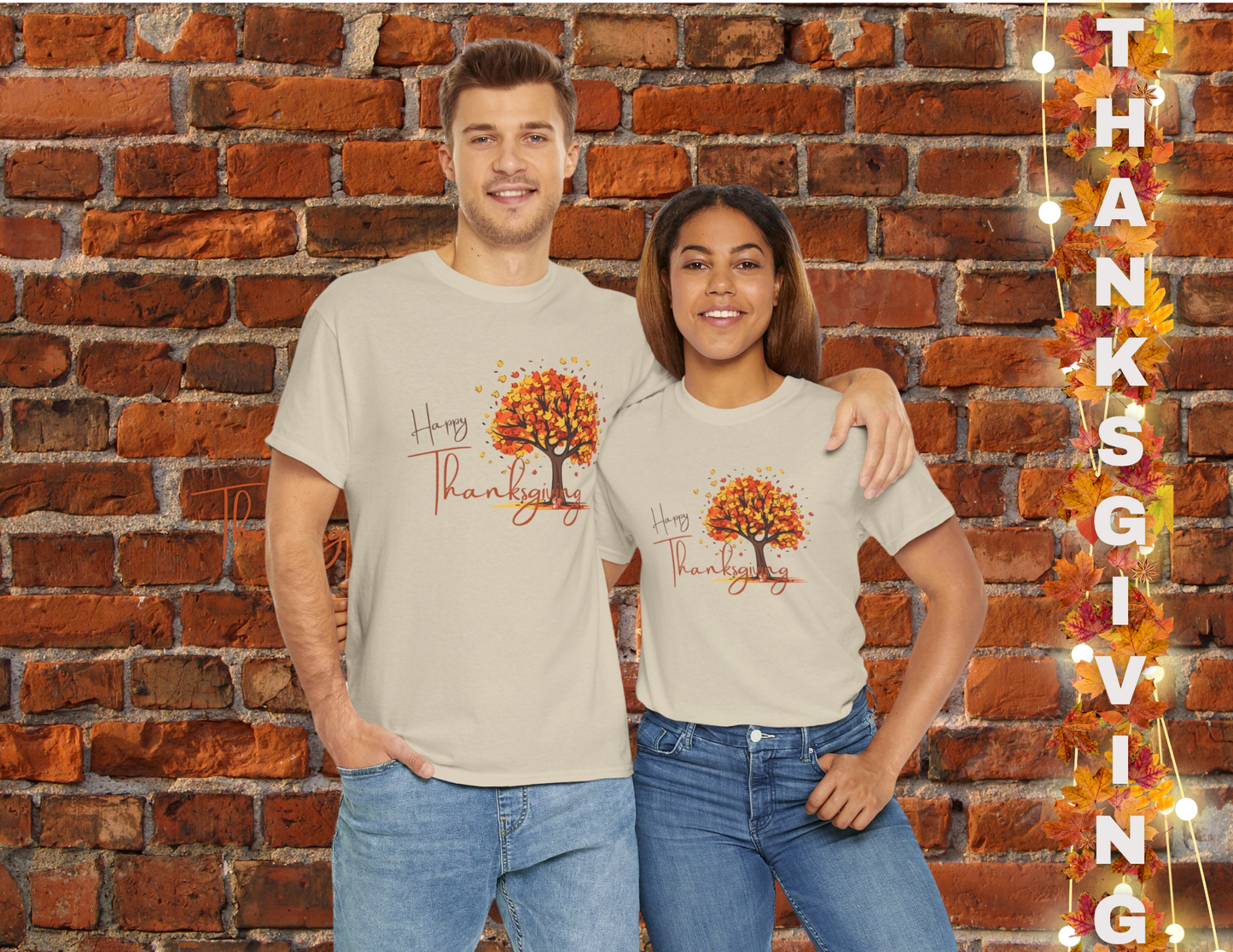 Fall Leaves Unisex Tee - Happy Thanksgiving Squirrel Design