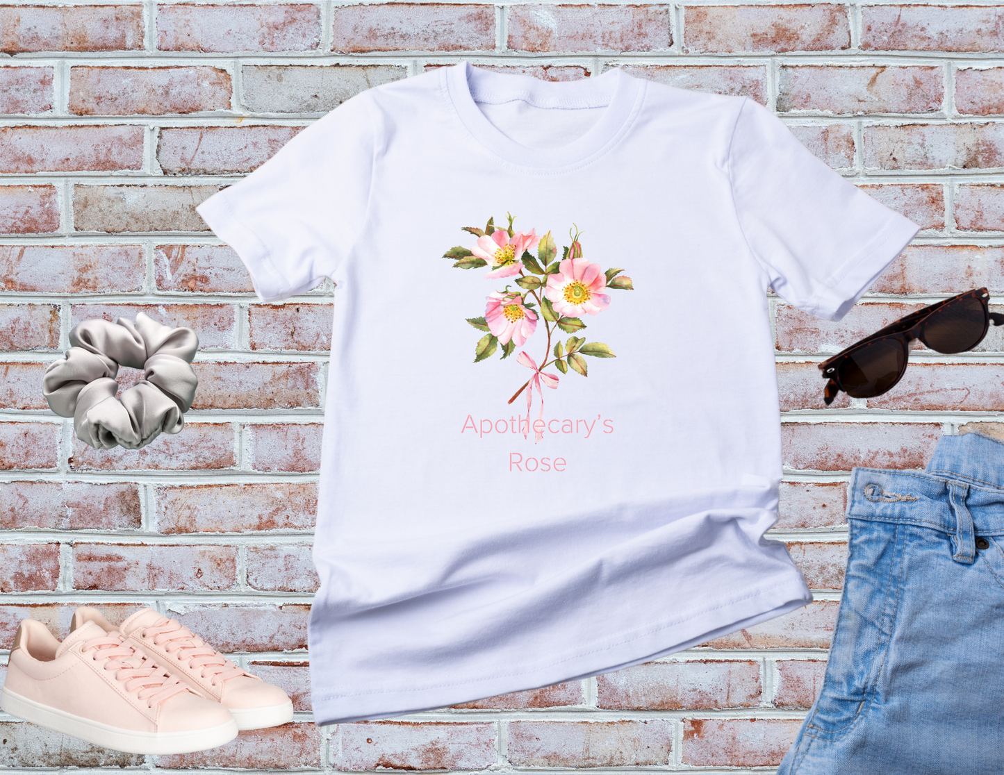 Apothecary's Rose Shirt, Botanical Shirt, Rose Shirt