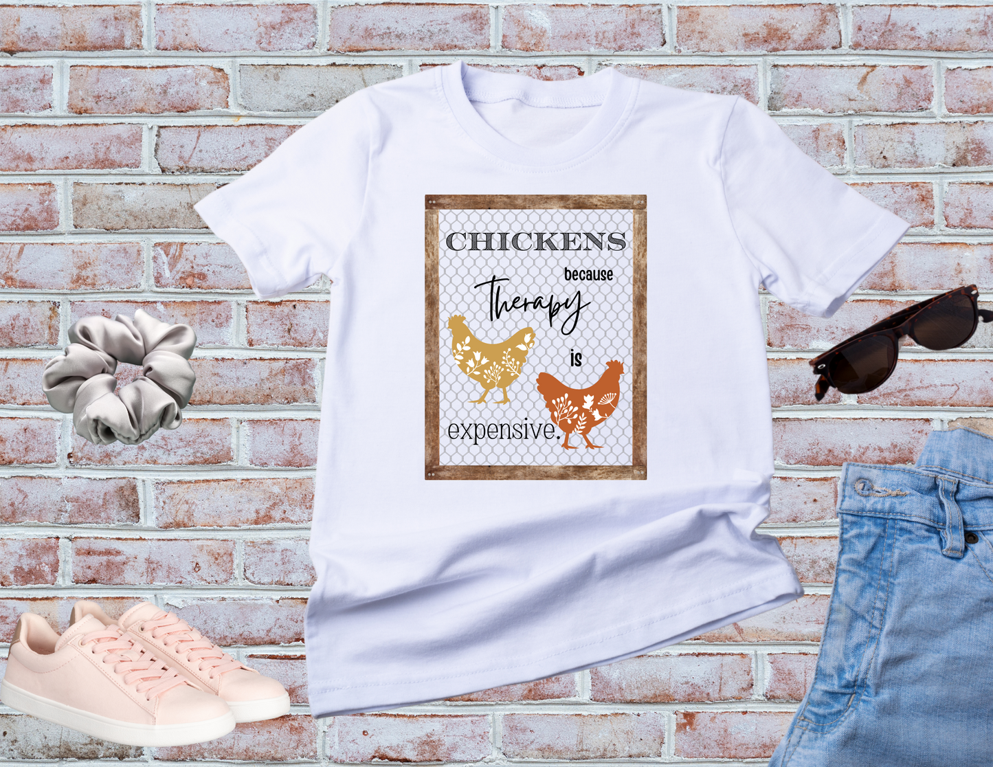 Chickens Because Therapy is Expensive, Crazy Chicken Farmer Shirt