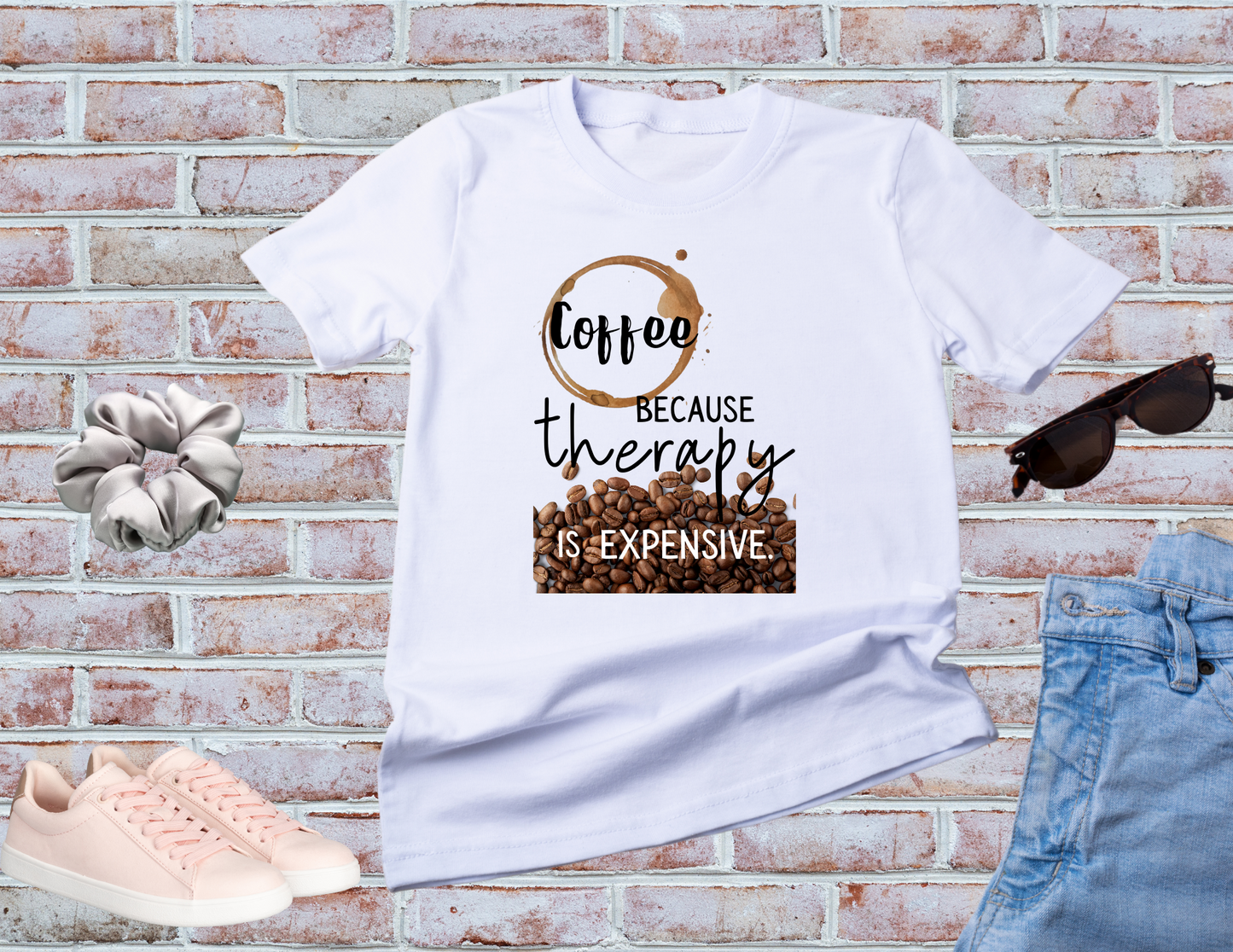 Coffee Because Therapy is Expensive, Coffee Stain Shirt, Coffee Beans Shirt