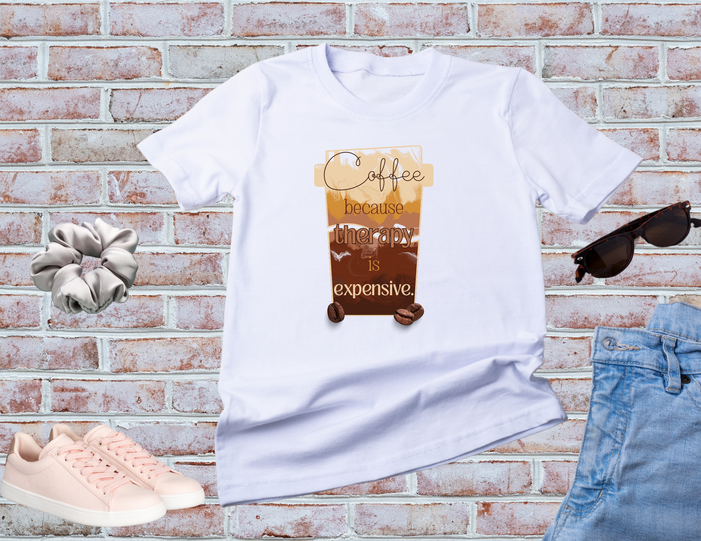 Coffee Therapy Shirt, Coffee Because Therapy is Expensive Shirt, Mocha Shirt, Iced Blended