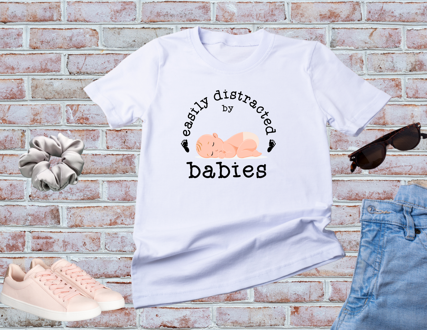 Easily Distracted by Babies Shirt, Baby Shirt, Baby Lover Shirt