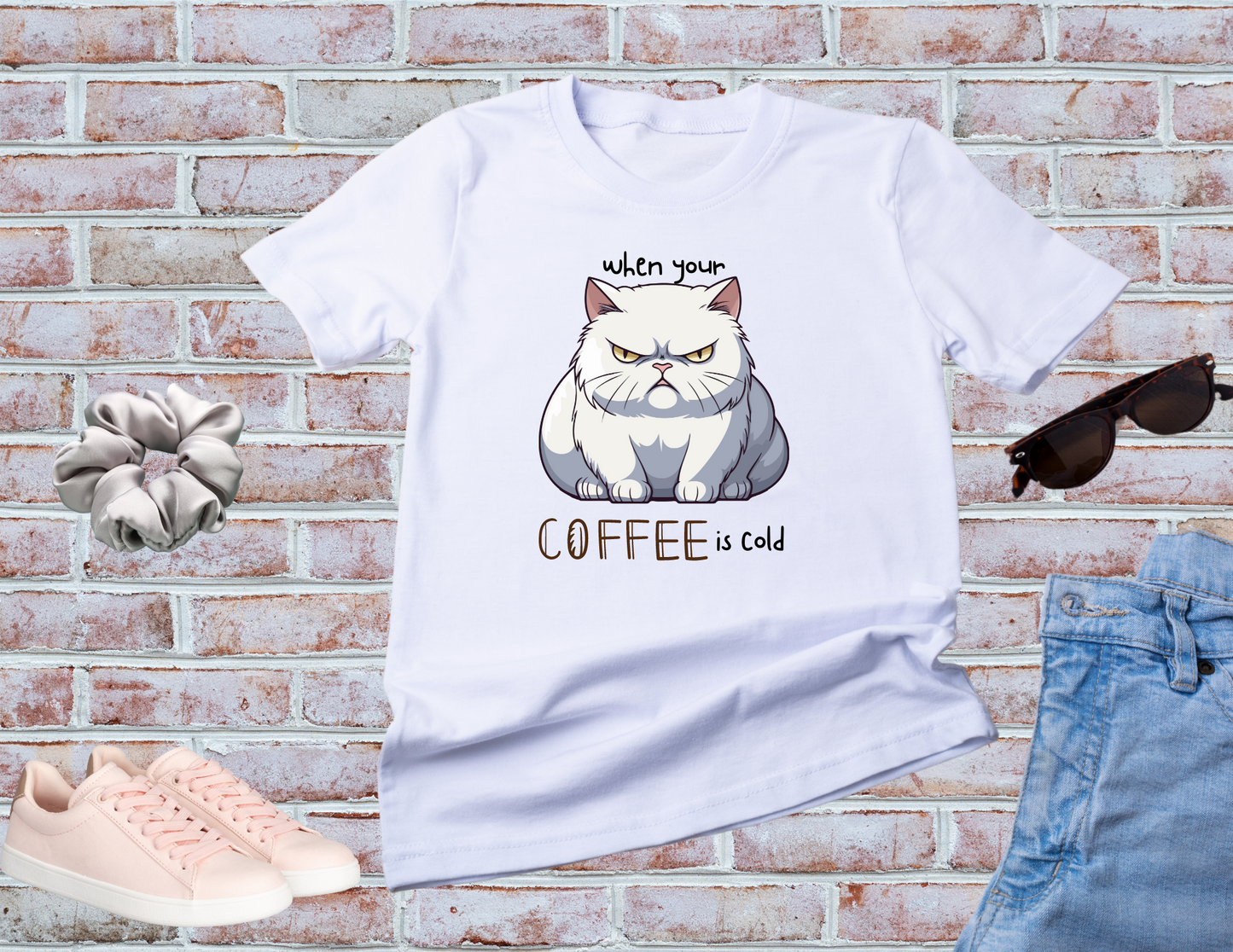 Grumpy Cat Shirt, When Your Coffee is Cold Shirt, Cold Coffee Vibes