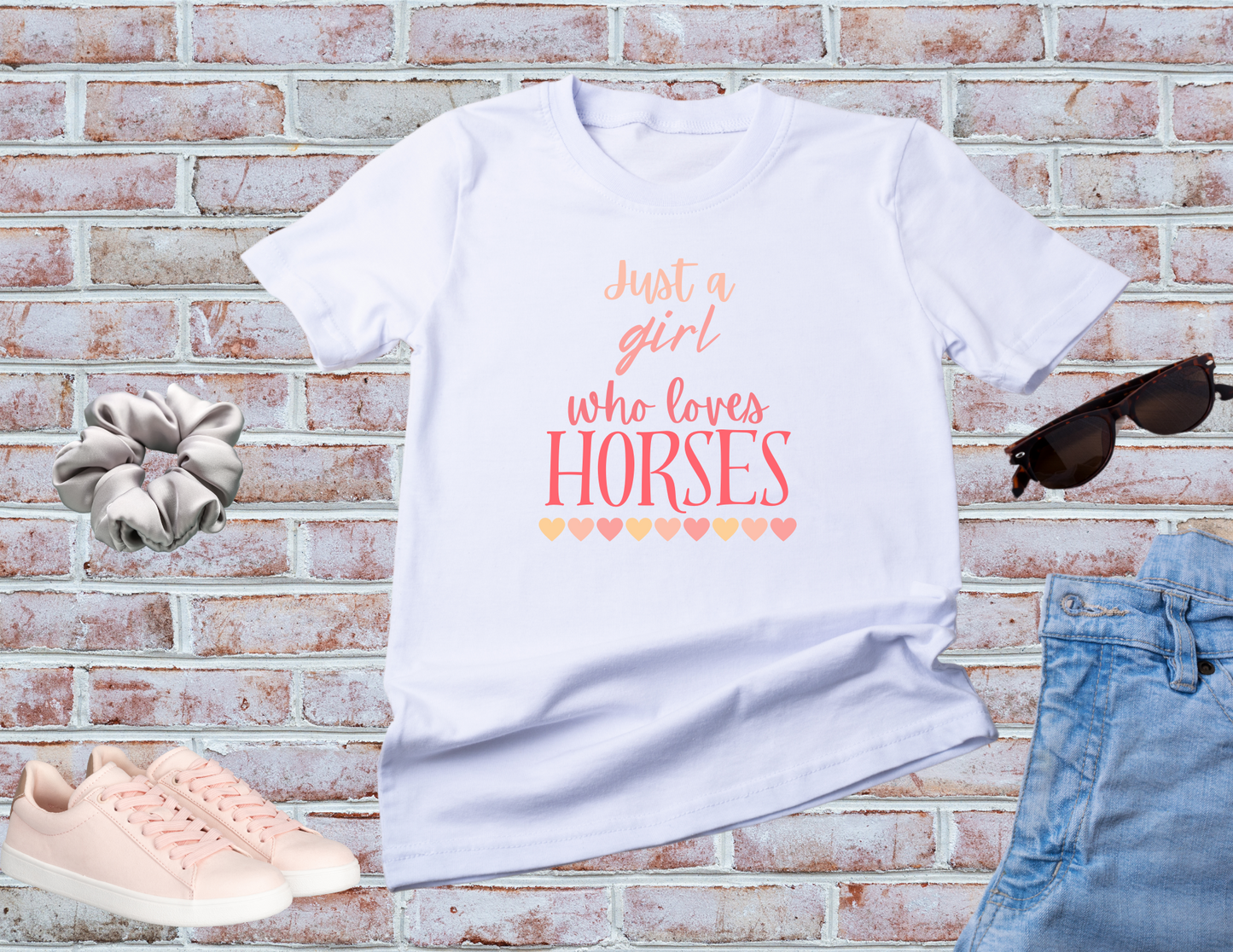 Horse Girl Tee - Equestrian Horse Lover Gift for Young Girls