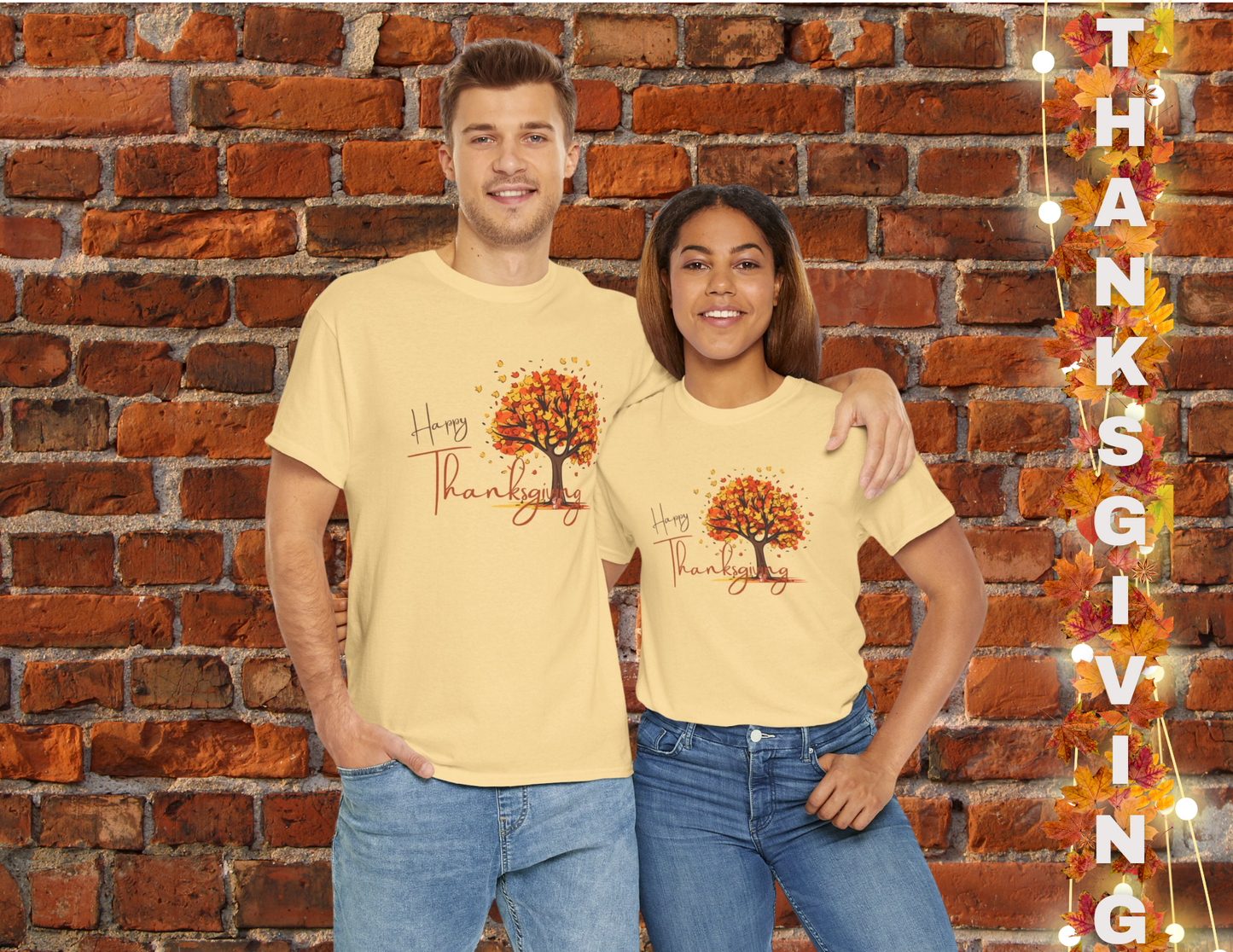 Fall Leaves Unisex Tee - Happy Thanksgiving Squirrel Design